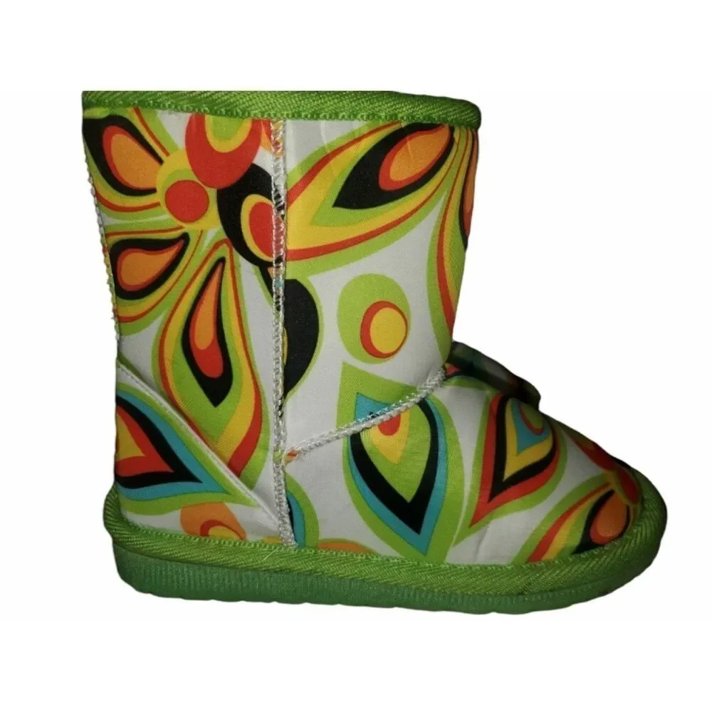 Girls Shagadelic lined fuzzy Rain Boots Shoes size 8/9